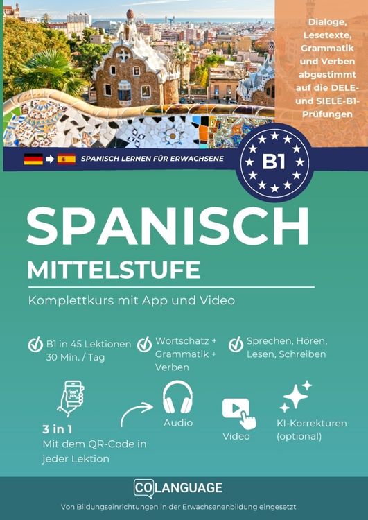 Produktbild: Spanisch lernen B1 Mittelstufe. Komplettkurs mit App und Video