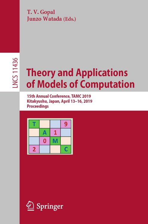 Produktbild: Theory and Applications of Models of Computation