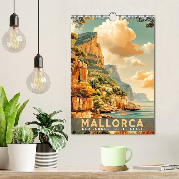 Produktbild: Mallorca - Old School Poster Style (Wandkalender 2027 DIN A4 hoch), CALVENDO Monatskalender