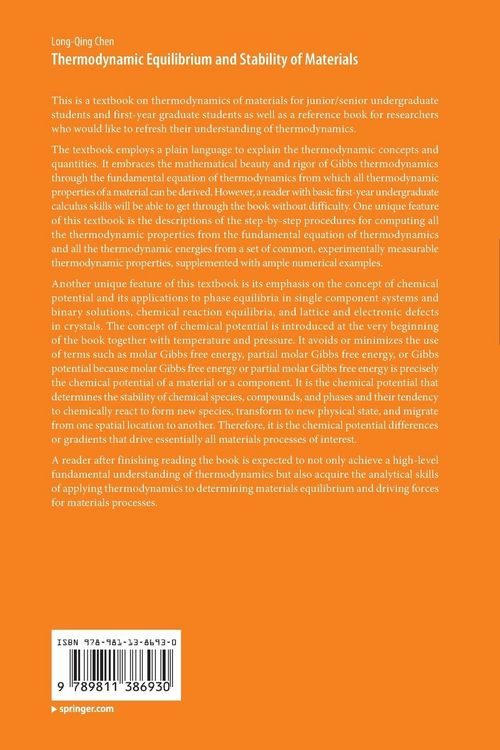 Produktbild: Thermodynamic Equilibrium and Stability of Materials