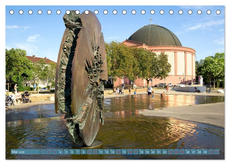 Produktbild: Darmstadt - Mathildenh&ouml;he und Altstadt (Tischkalender 2026 DIN A5 quer), CALVENDO Monatskalender
