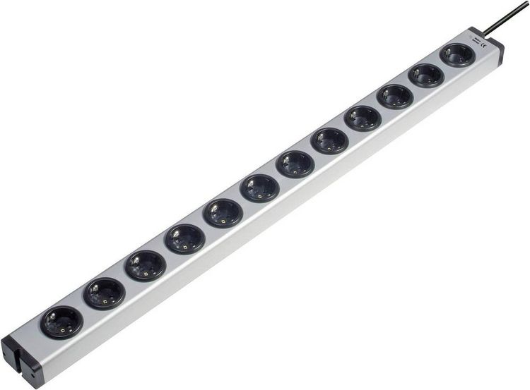 Produktbild: Ehmann 0600x00122031 Steckdosenleiste 12fach Aluminium Schutzkontakt 1St.