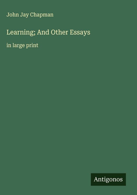 Produktbild: Learning; And Other Essays