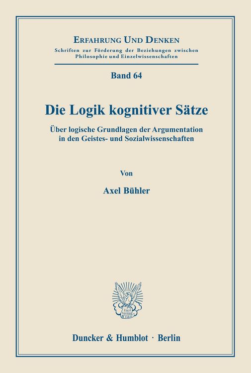 Produktbild: Die Logik kognitiver S&auml;tze.
