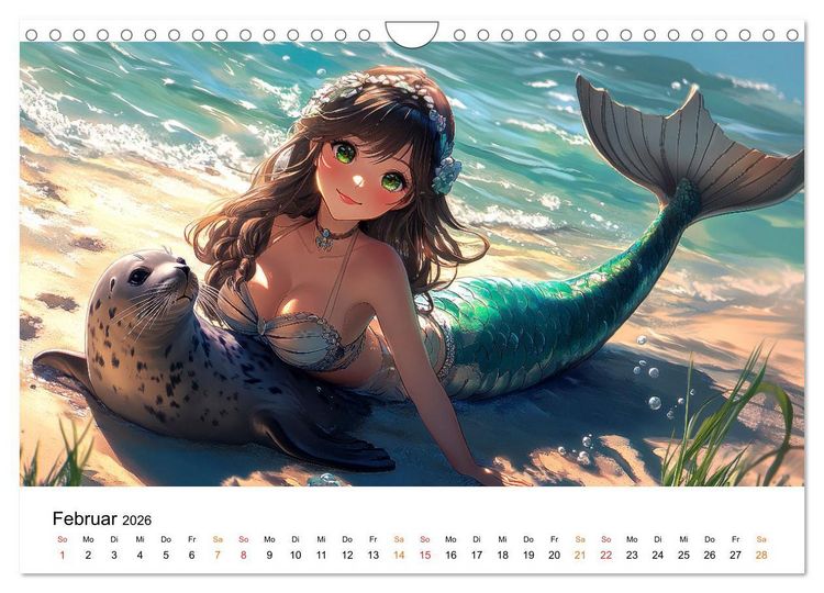 Produktbild: Meerjungfrauen - geheimnisvolle Sch&ouml;nheiten des Meeres (Wandkalender 2026 DIN A4 quer), CALVENDO Monatskalender