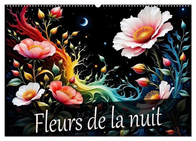 Produktbild: Fleurs de la nuit (Calendrier mural 2026 DIN A2 vertical), CALVENDO calendrier mensuel