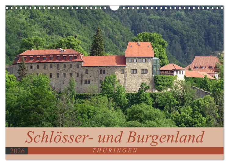 Produktbild: Schl&ouml;sser- und Burgenland Th&uuml;ringen (Wandkalender 2026 DIN A3 quer), CALVENDO Monatskalender