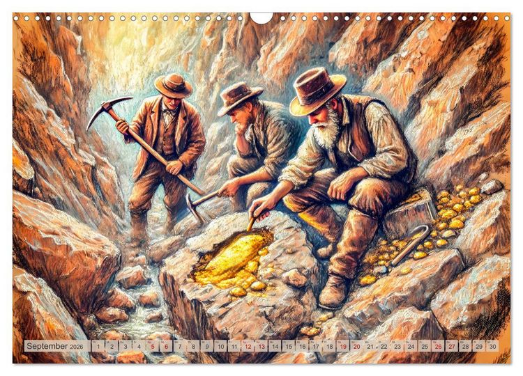 Produktbild: Auf den Spuren des Goldes - Vom Goldrausch am Yukon River (Wandkalender 2026 DIN A3 quer), CALVENDO Monatskalender