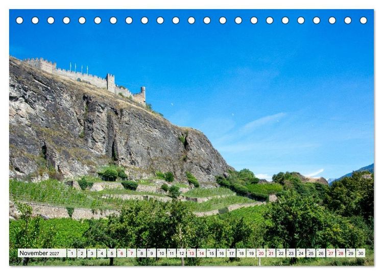 Produktbild: Sion im Wallis - zwischen Reben und Bergen (Tischkalender 2027 DIN A5 quer), CALVENDO Monatskalender