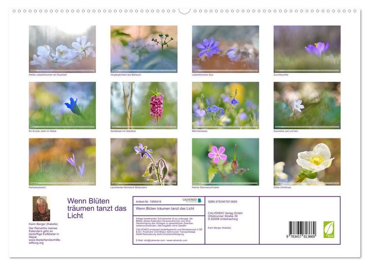 Produktbild: Wenn Bl&uuml;ten tr&auml;umen tanzt das Licht (Wandkalender 2026 DIN A2 quer), CALVENDO Monatskalender