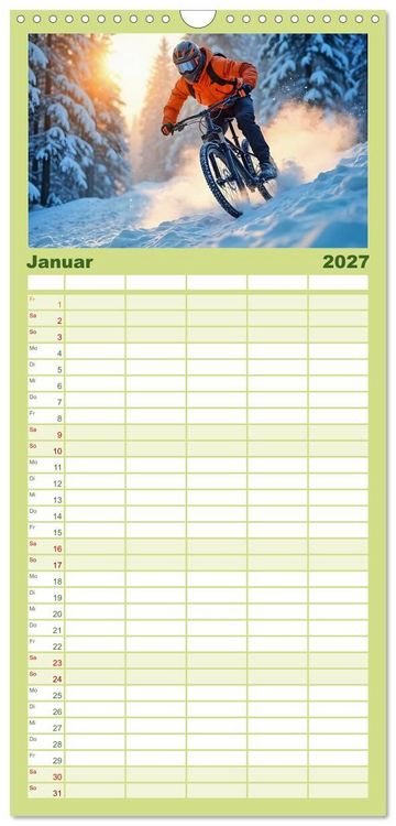 Produktbild: Familienplaner 2027 - Elemental Ride. Mountainbike-Action durch Schnee, Matsch, Sonne und Laub mit 5 Spalten (Wandkalender, 21 x 45 cm) CALVENDO