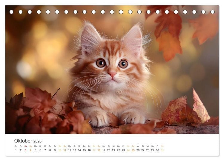 Produktbild: Zauberhafte Katzenbabys (Tischkalender 2026 DIN A5 quer), CALVENDO Monatskalender