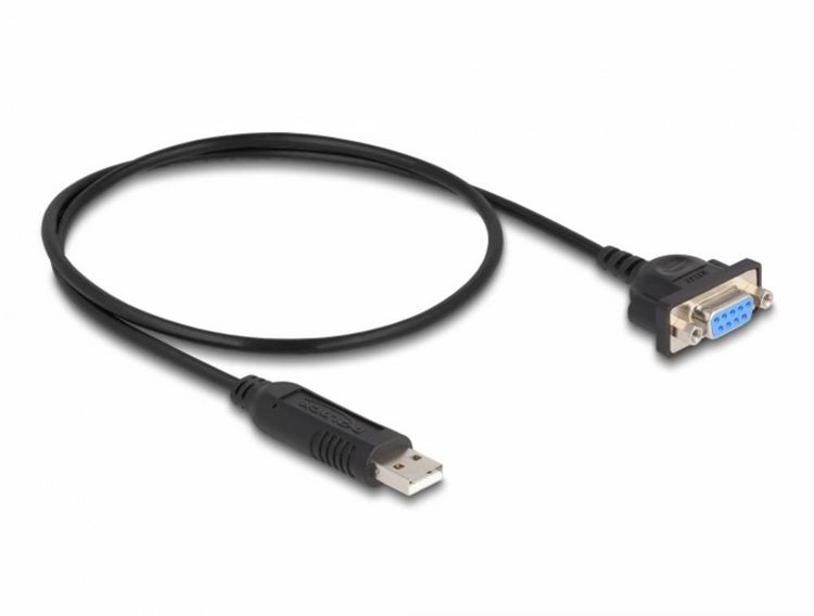 Produktbild: Delock USB 2.0 Adapter [1x USB 2.0 Stecker A - 1x Seriell (9pol.)] 66453 0.5m