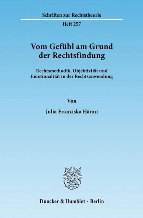 Produktbild: Vom Gef&uuml;hl am Grund der Rechtsfindung.