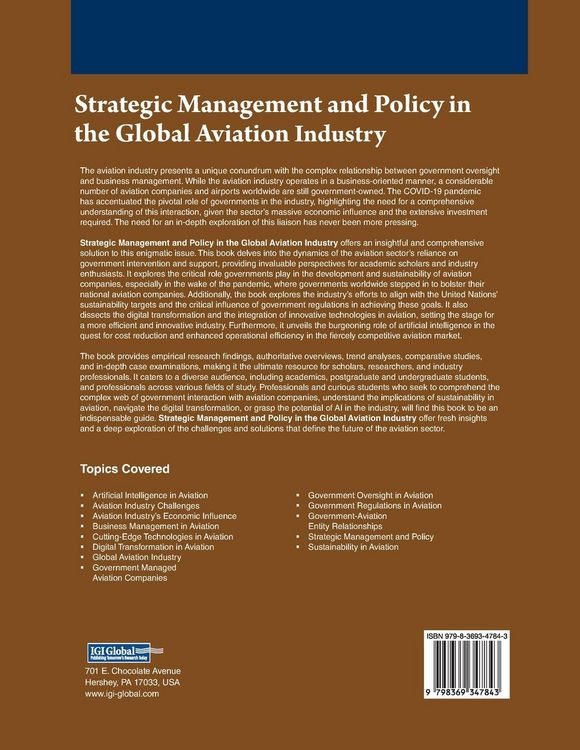 Produktbild: Strategic Management and Policy in the Global Aviation Industry