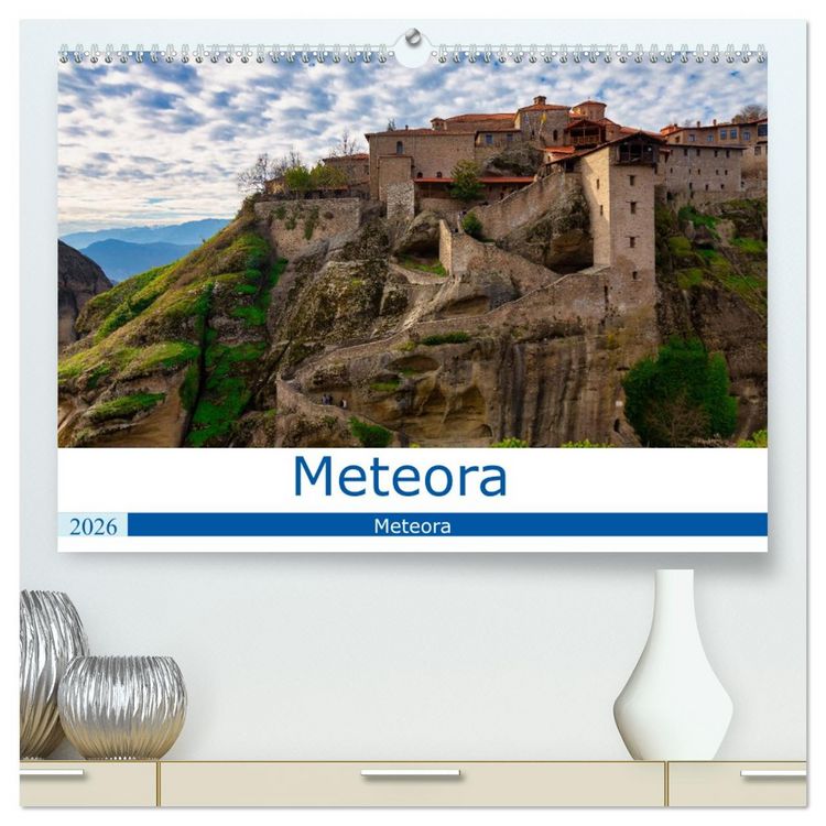 Produktbild: Meteora - Dem Himmel so nah (hochwertiger Premium Wandkalender 2026 DIN A2 quer), Kunstdruck in Hochglanz