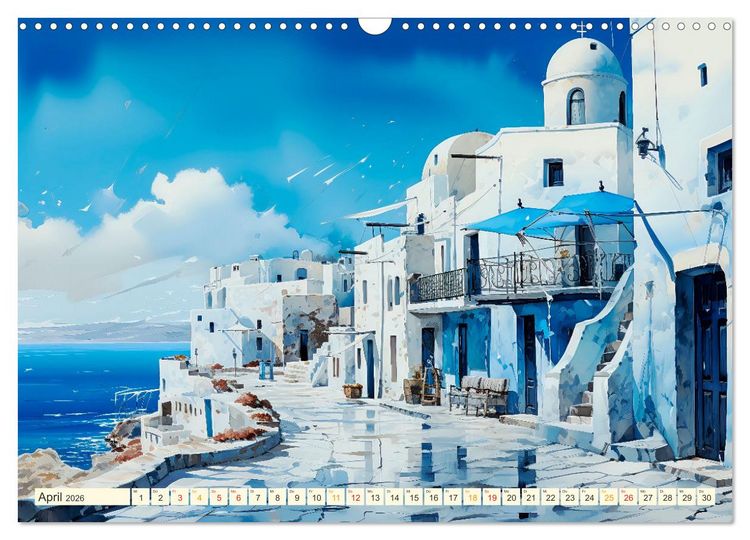Produktbild: Santorini Inseltr&auml;ume (Wandkalender 2026 DIN A3 quer), CALVENDO Monatskalender