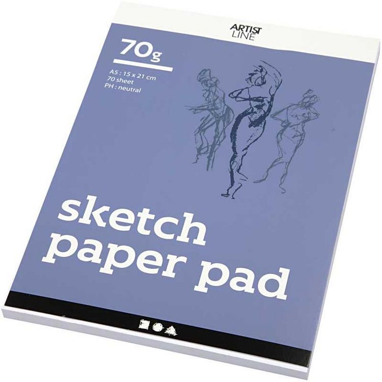 Produktbild: Creativ Company Skizzenblock, A5, 148x210 mm, 70 g, Wei&szlig;, 70 Blatt