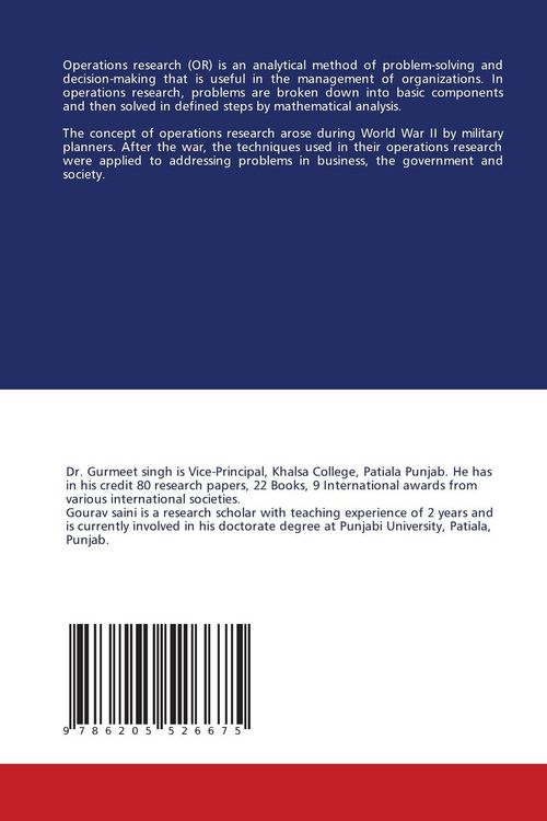 Produktbild: Operation Research: An Introduction