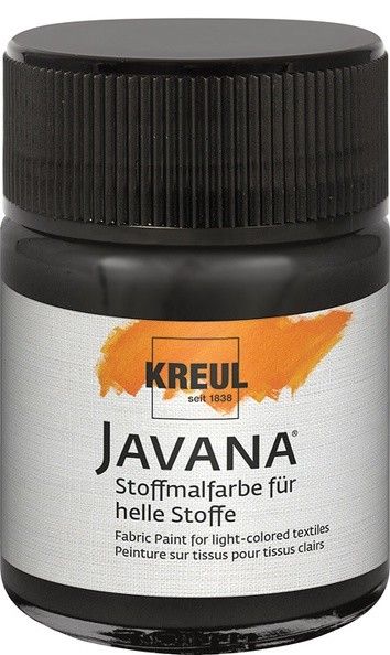 Produktbild: KREUL Javana Stoffmalfarbe f&uuml;r helle Stoffe, Schwarz 50 ml