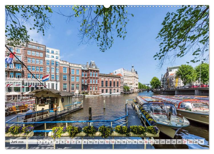 Produktbild: AMSTERDAM Idylle und Historie (Wandkalender 2026 DIN A2 quer), CALVENDO Monatskalender
