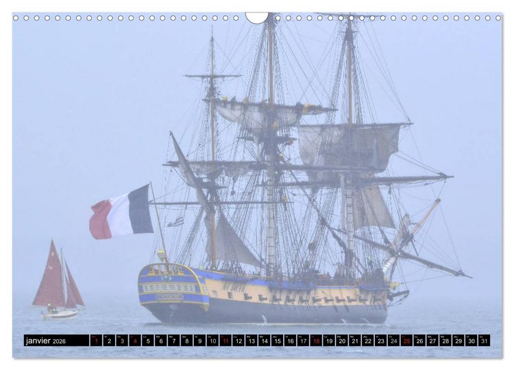 Produktbild: L'Hermione &agrave; Saint-Malo (Calendrier mural 2026 DIN A3 vertical), CALVENDO calendrier mensuel