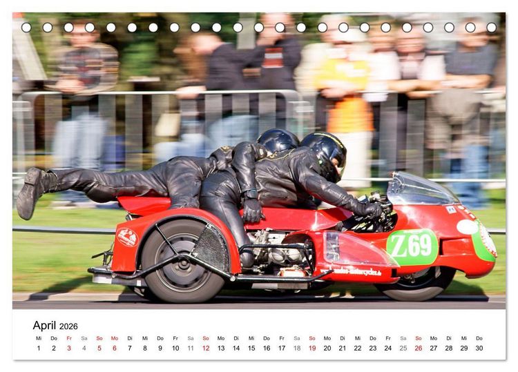 Produktbild: Faszination Oldtimer Motorrad - Momentaufnahmen von Hamburger Stadtparkrennen (Tischkalender 2026 DIN A5 quer), CALVENDO Monatskalender