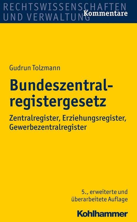 Produktbild: Bundeszentralregistergesetz
