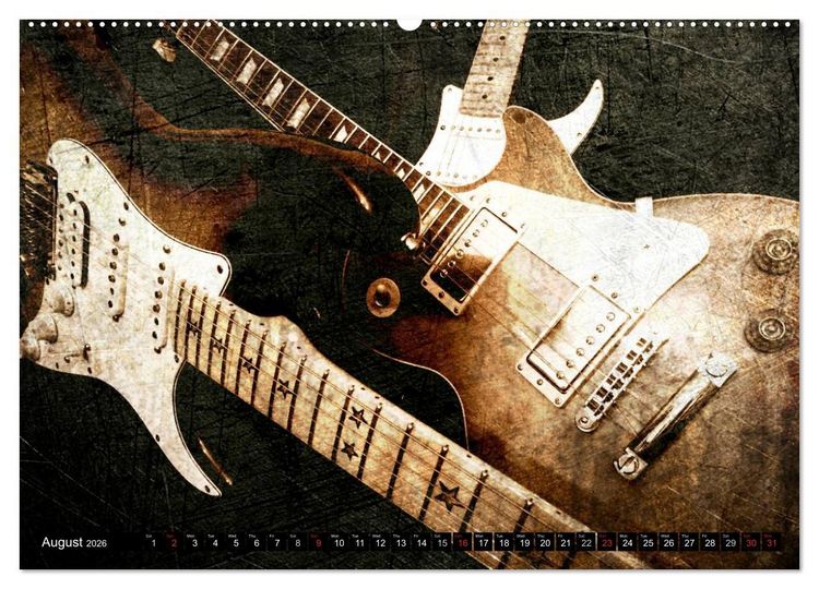 Produktbild: GUITARS Vintage Style (High Quality Premium Wall Calendar 2026 DIN A2 landscape),CALVENDO 12 Month Wall Calendar