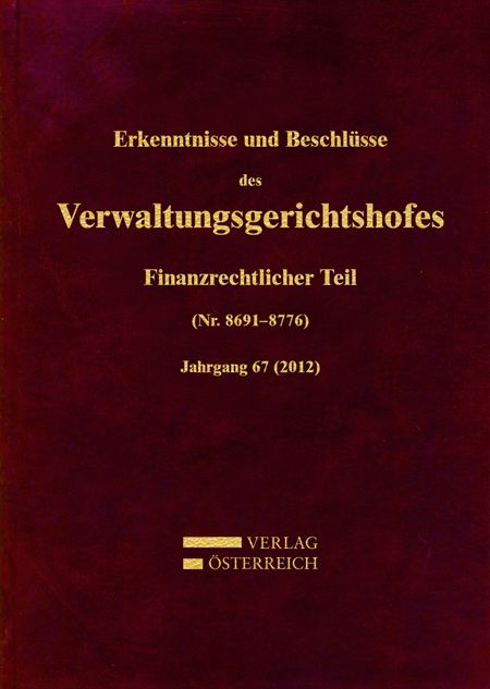Produktbild: Erkenntnisse und Beschl&uuml;sse des Verwaltungsgerichtshofes