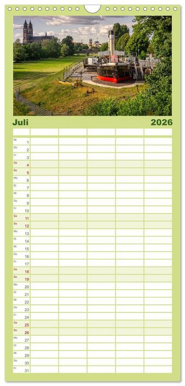 Produktbild: Familienplaner 2026 - Magdeburg entdecken mit 5 Spalten (Wandkalender, 21 x 45 cm) CALVENDO