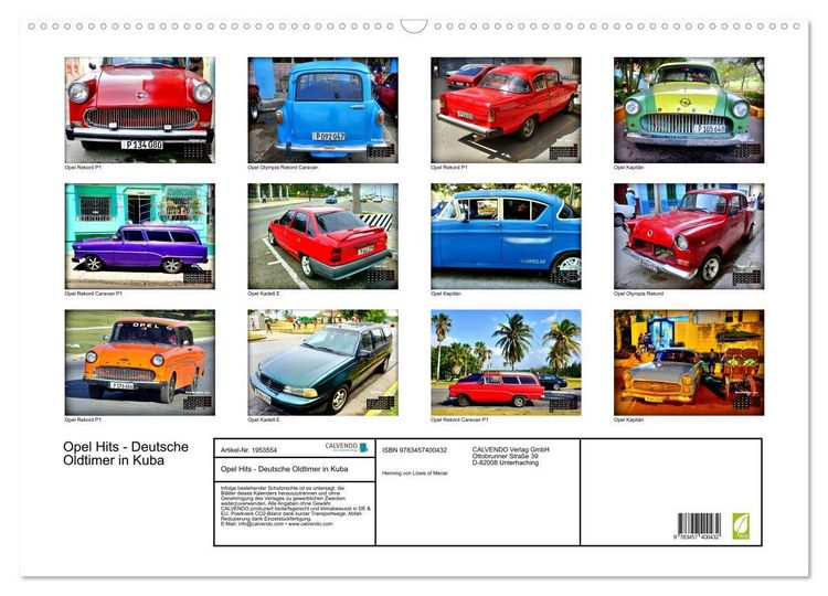 Produktbild: Opel Hits - Deutsche Oldtimer in Kuba (Wandkalender 2026 DIN A2 quer), CALVENDO Monatskalender