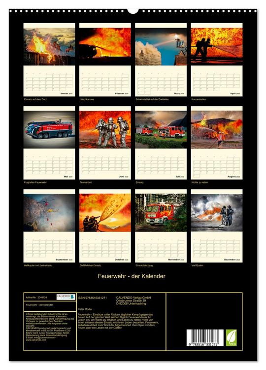 Produktbild: Feuerwehr - der Kalender (hochwertiger Premium Wandkalender 2026 DIN A2 hoch), Kunstdruck in Hochglanz
