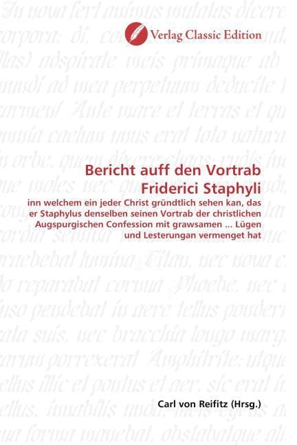 Produktbild: Bericht auff den Vortrab Friderici Staphyli