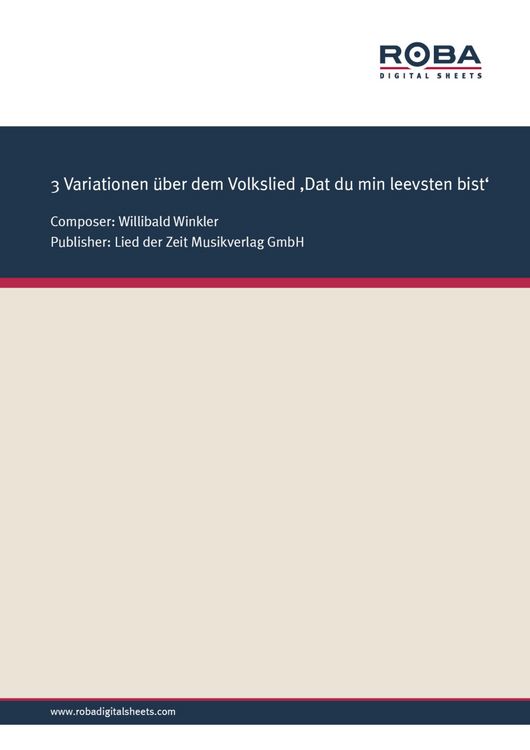 Produktbild: 3 Variationen &uuml;ber dem Volkslied "Dat du min leevsten bist"