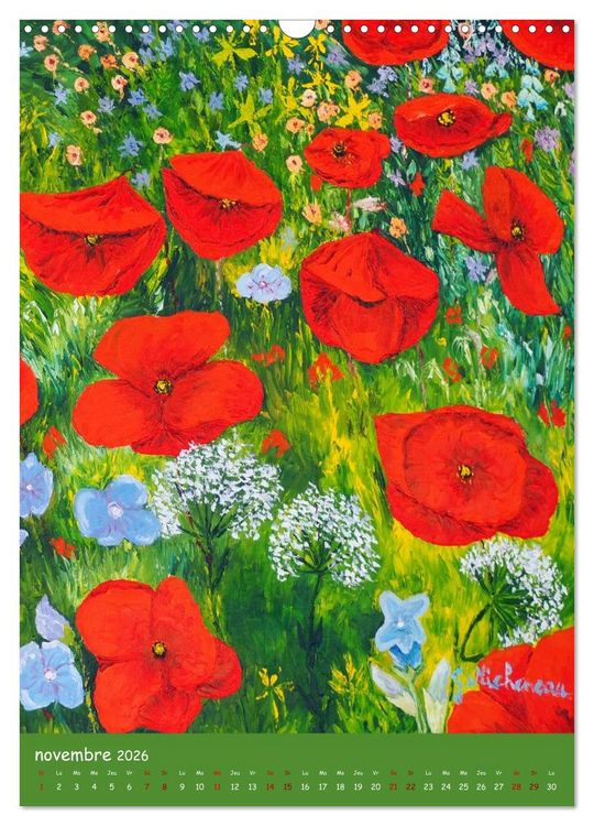 Produktbild: Coquelicots en peinture (Calendrier mural 2026 DIN A3 horizontal), CALVENDO calendrier mensuel