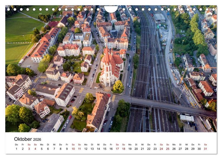 Produktbild: Luftbildkalender St. Gallen 2026 (Wandkalender 2026 DIN A4 quer), CALVENDO Monatskalender