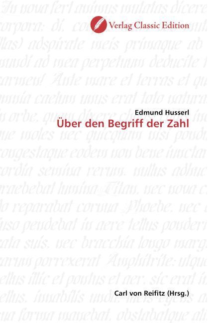 Produktbild: Husserl, E: &Uuml;ber den Begriff der Zahl