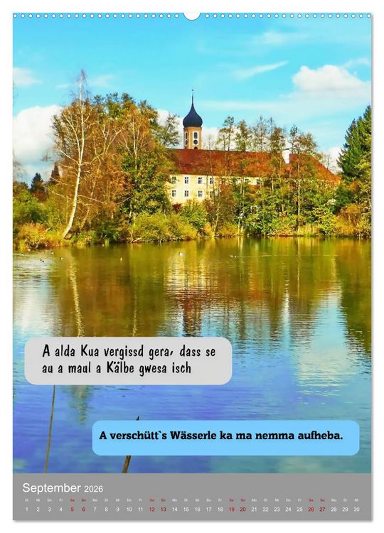 Produktbild: Schw&auml;bische Sprichw&ouml;rter Oifach g`redt (hochwertiger Premium Wandkalender 2026 DIN A2 hoch), Kunstdruck in Hochglanz