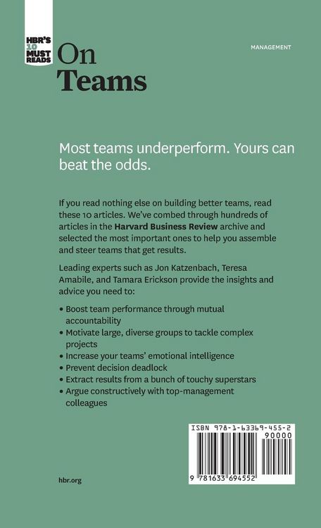 Produktbild: Hbr's 10 Must Reads on Teams (with Featured Article the Discipline of Teams, by Jon R. Katzenbach and Douglas K. Smith)
