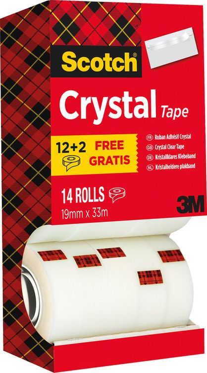Produktbild: Scotch&reg; Klebeband Crystal, 19 mm x 33 m 14 Rollen Promotionspackung