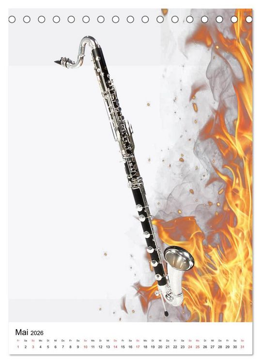 Produktbild: Musik Blasinstrumente (Tischkalender 2026 DIN A5 hoch), CALVENDO Monatskalender