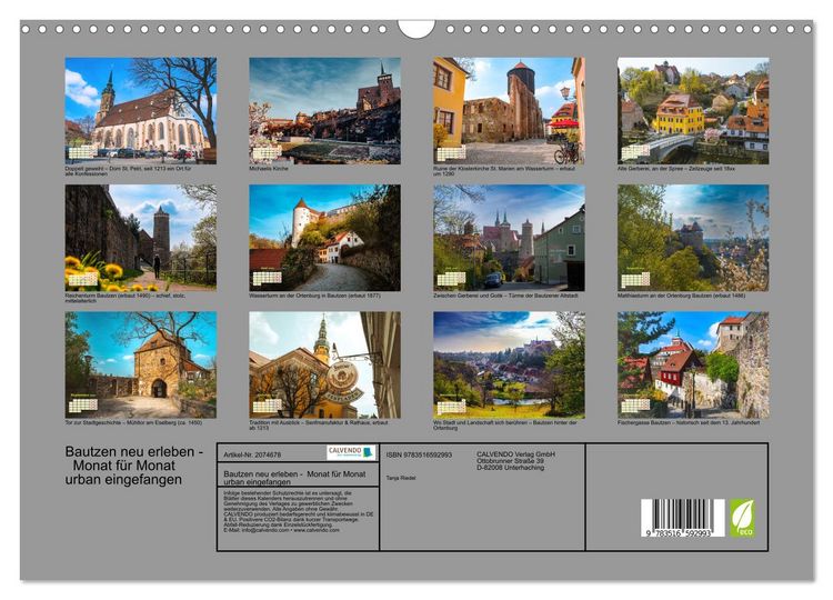 Produktbild: Bautzen neu erleben - Monat f&uuml;r Monat urban eingefangen (Wandkalender 2026 DIN A3 quer), CALVENDO Monatskalender