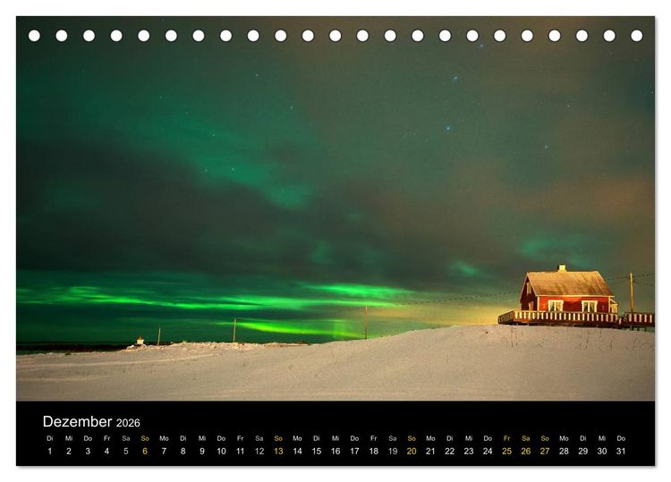 Produktbild: Magische N&auml;chte - POLARLICHT (Tischkalender 2026 DIN A5 quer), CALVENDO Monatskalender