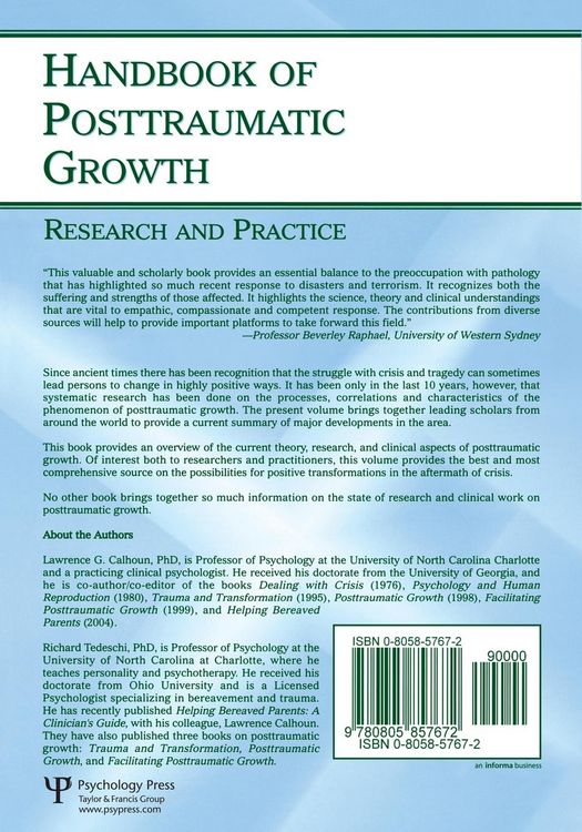 Produktbild: Handbook of Posttraumatic Growth