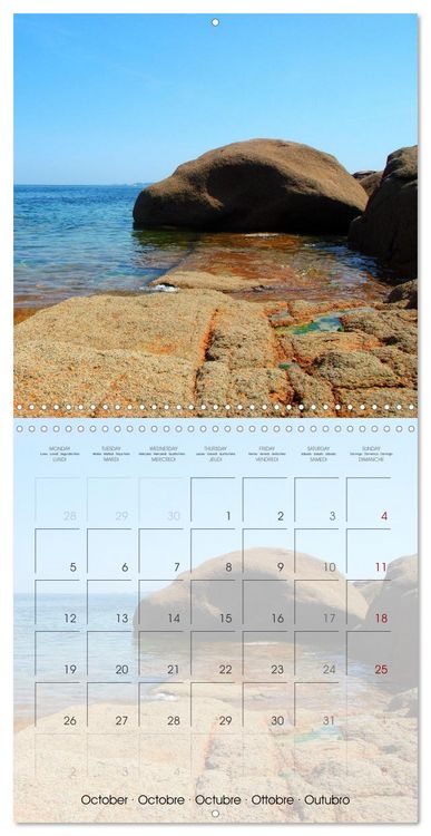 Produktbild: BRETAGNE - &Eacute;vasion au c&oelig;ur de la c&ocirc;te bretonne (Calendrier mural carr&eacute; 2026 30x30 cm) Calendrier double avec une page pour vos prises de notes