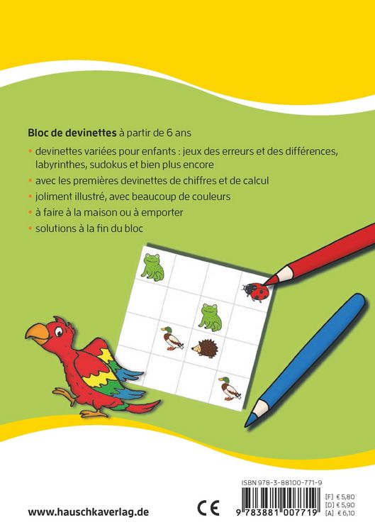 Produktbild: Bloc de casse-t&ecirc;tes et livre activite 6 ans : Des &eacute;nigmes color&eacute;es pour la maternelle - cahier activite 5 ans labyrinthe, sudoku, etc pour stimuler