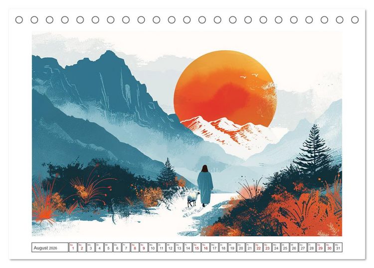 Produktbild: F&uuml;hle dich inspiriert und begleitet (Tischkalender 2026 DIN A5 quer), CALVENDO Monatskalender