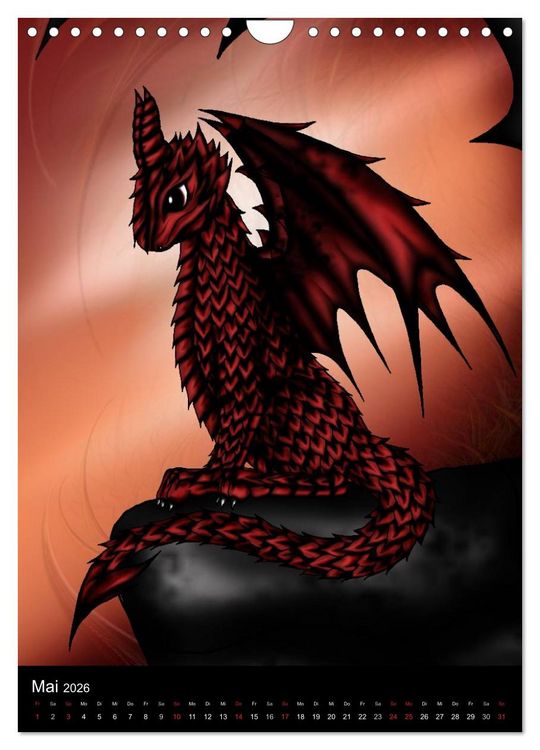 Produktbild: Drachen (Wandkalender 2026 DIN A4 hoch), CALVENDO Monatskalender