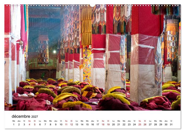 Produktbild: Monast&egrave;res et paysages du Tibet (Calendrier mural 2027 DIN A2 vertical), CALVENDO calendrier mensuel